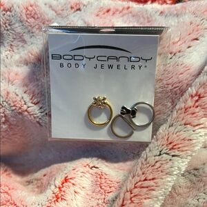 Septum Ring Trio – Dog, Bee & Soft Brown 🐾🐝✨